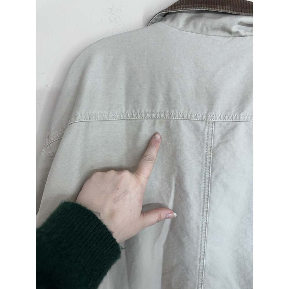 PLUS SIZE LL Bean Jacket 2XL TALL Field Coat Barn Chore‎ Canvas Corduroy Collar - Picture 13 of 16